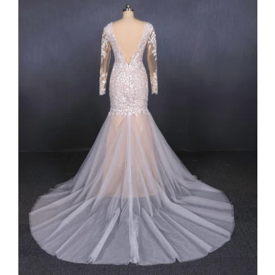 New design wedding gown v neckline detachable train champagne wedding dresses