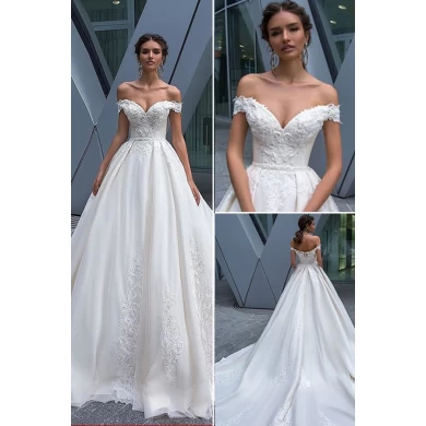 Off-Shoulder 2019 свадебное платье свадебное платье линия кружева ткань платья невесты