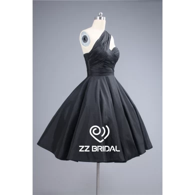 Vente en ligne une épaule longueur au genou noire courte robe de soirée avec le fournisseur