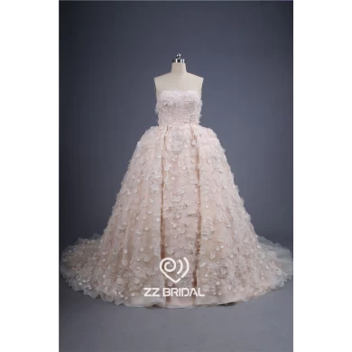 Принцесса без бретелек стиль цветы ручной работы аппликация на шнуровке бальное платье свадебное платье