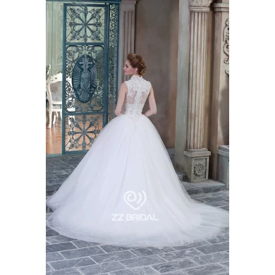 Imagens reais rendas guipure querido appliqued fabricante do vestido de casamento vestido de baile decote