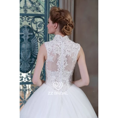 Prawdziwe zdjęcia gipiury koronki appliqued kochanie producentem dekolt sukni ślubnej suknia balowa