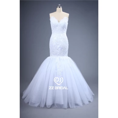 Реальные фотографии возлюбленной декольте кружево аппликация на шнуровке русалка свадебное платье завод
