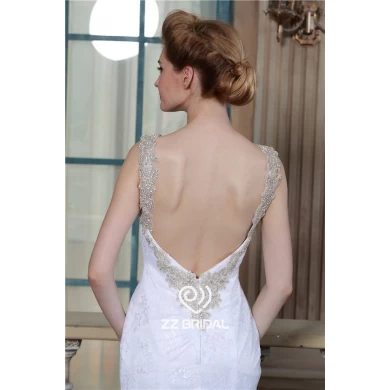 Sexy Stil Perlen Schärpe Backless Spitze-Nixe-Brautkleid mit Schleppe China
