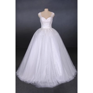 Querida Pescoço 3D Flores vestido de Baile Elegante Do Casamento Vestido De Noiva De Marfim Tulle Custom Use OEM Serviço de Casamento Vestido De Noiva