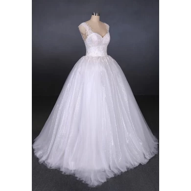 Милая шеи 3D цветы бальное платье элегантное свадебное платье на заказ тюль слоновая кость невесты использовать OEM обслуживание брак свадебное платье