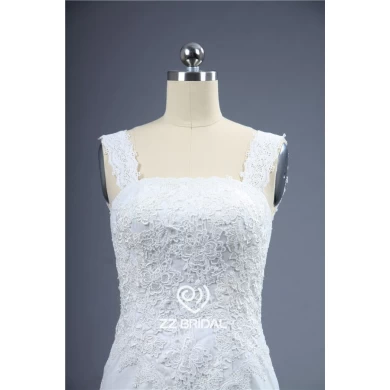 أعلى جودة الدانتيل appliqued الديكور السباغيتي حزام الدانتيل متابعة الزفاف حورية البحر ثوب الشركة المصنعة