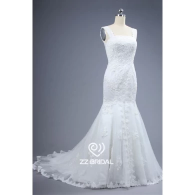 Rendas de alta qualidade alcinhas appliqued fabricante vestido de lace-up de noiva sereia
