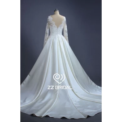 ZZ Bridal 2017 V-Back Lace applikationd-Line Wedding Dress