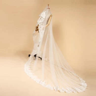 ZZ Bridal lace edge bridal wedding veil 2017 new design with comb