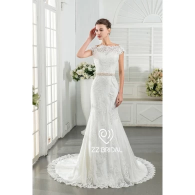 ZZ Bridal 2017 V-Back Lace Applikationen Beaded Mermaid Wedding Dress