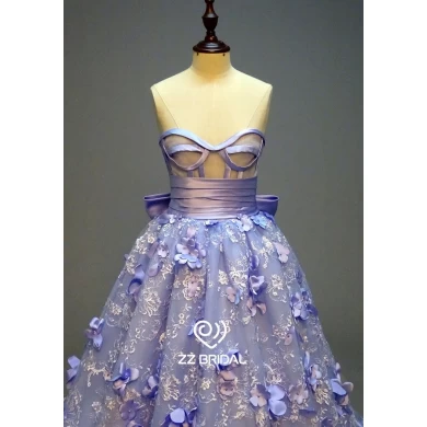 ZZ Bridal 2017 Lace Applikationen Satin Bowknot Mermaid Long Evening Dress