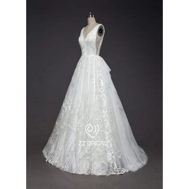 ZZ Bridal 2017 New Style v-neck Lace Wedding Dress