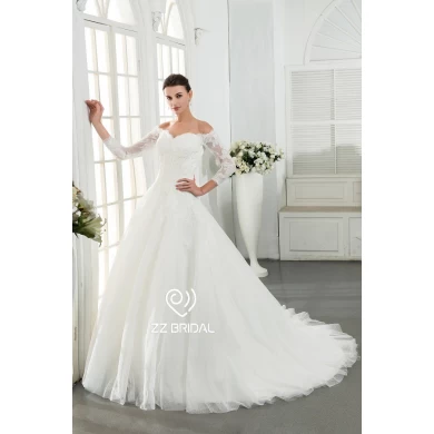 ZZ Bridal 2017 hors épaule dentelle appliqued A-ligne robe de mariée