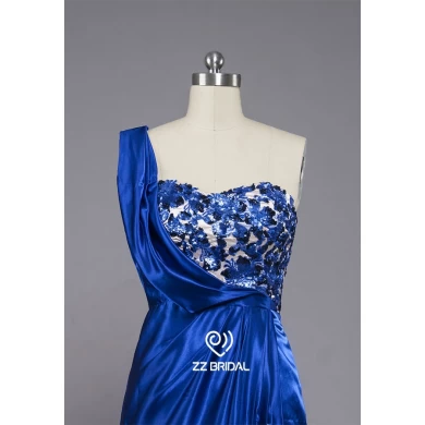 ZZ Bridal 2017 1 Schulter Beaded royalblau lange Evening Dress