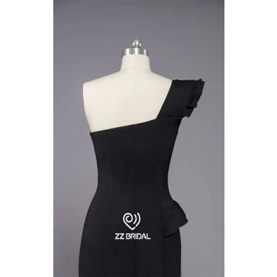 ZZ nupcial 2017 1 hombro falda irregular negro largo vestido de noche