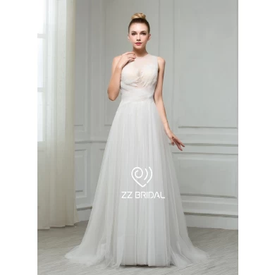 ZZ bridal 2017 sleeveless ruffled sash A-line wedding dress