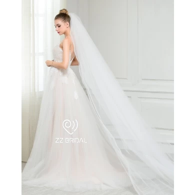 ZZ Bridal 2017 spaghetti Strap Lace appliqués V-Back robe de mariée