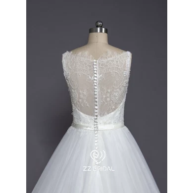 ZZ свадебное платье 2017 спагетти с ремнями аппликуед A-Line Свадебная одежда