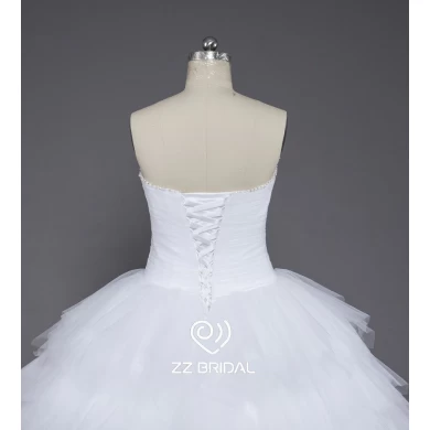 ZZ Bridal 2017 scollo dritto rufffled Abito da sposa abito da ballo