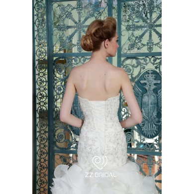 ZZ bridal 2017 sweetheart neckline beaded and ruffled mermaid wedding dress