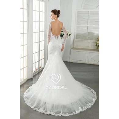 ZZ bridal 2017 sweetheart neckline lace appliqued mermaid wedding dress