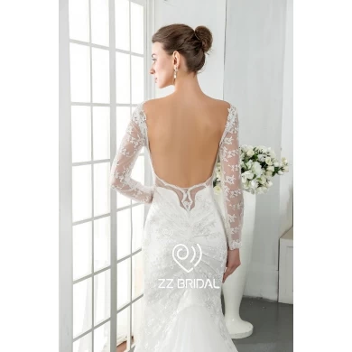 ZZ koronki dla nowożeńców 2017 sweetheart dekolt appliqued suknia ślubna syrena