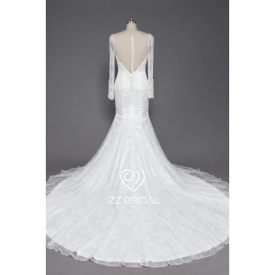 ZZ Bridal 2017 V-Neck und Langarm Schal Lace Wedding Dress