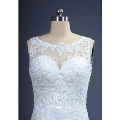 ZZ Bridal Illusion Ausschnitt Lace Applikationen Mermaid Wedding Dress