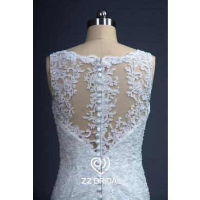 ZZ Bridal Illusion Ausschnitt Lace Applikationen Mermaid Wedding Dress