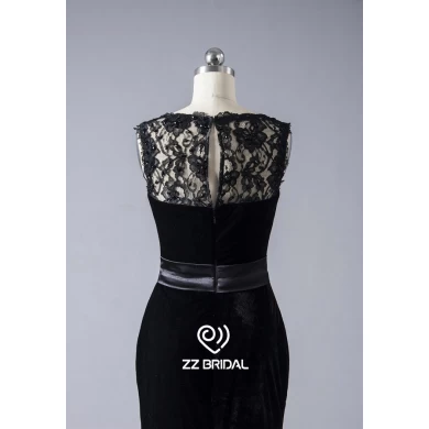 ZZ Bridal Illusion Ausschnitt Lace Applikationen samt a-line langer Abend Kleid