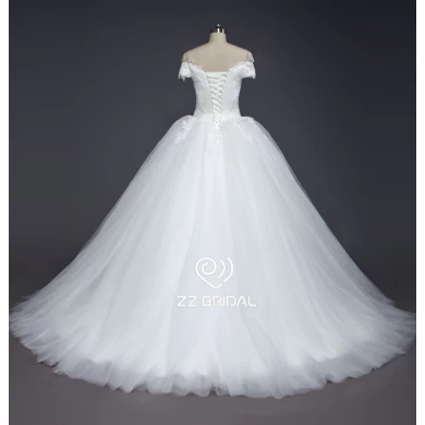 ZZ Bridal off Schulter Lace-Up Ball Kleid Hochzeit Kleid