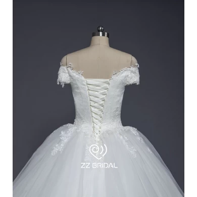 ZZ Bridal off Schulter Lace-Up Ball Kleid Hochzeit Kleid