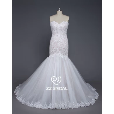 ZZ bridal sexy sweetheart neckline guipure lace mermaid wedding dress