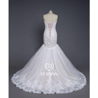 ZZ mariée sexy Sweetheart encolure guipure robe de mariée dentelle