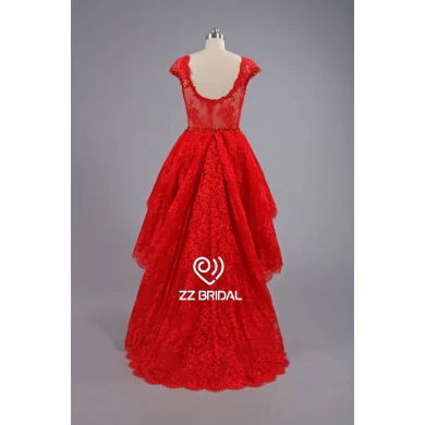 ZZ Bridal court front long Back bouchon rouge a-line robe de soirée