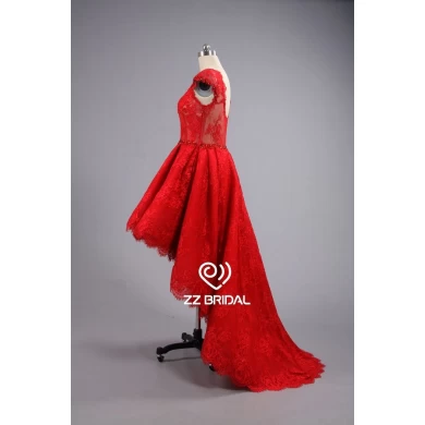 ZZ Bridal court front long Back bouchon rouge a-line robe de soirée