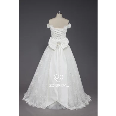 ZZ Bridal Schulter Strap Bowknot Lace-Up a-line Wedding Dress