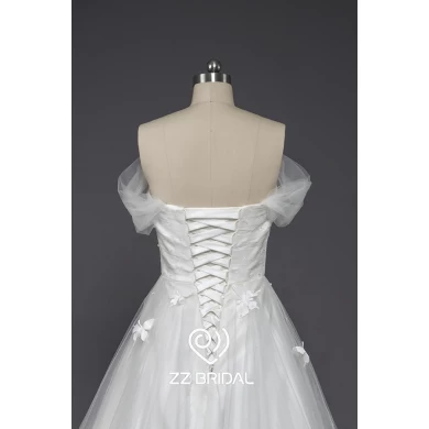 ZZ bridal sweetheart lace-up ruffled A-line wedding dress