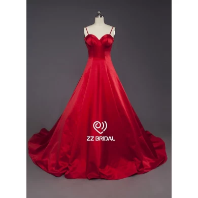 ZZ noiva Sweetheart Decote espaguete cinta vermelha a-line vestido de noite longa