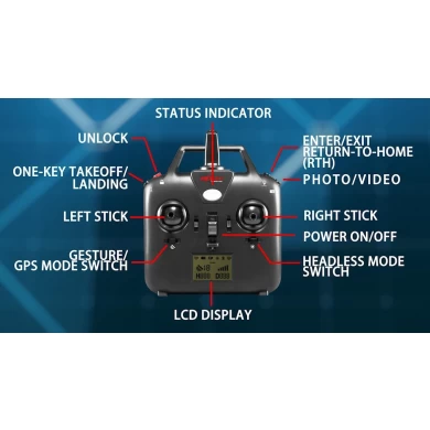 2.4 g UAV sem escova RC drone Professional com câmera de GPS 1080p