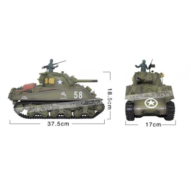 New 2.4G 1/16 Radio Contrôle Heng Long M4A3 Sherman militaire RC Tank Avec SD00305453 fumeurs