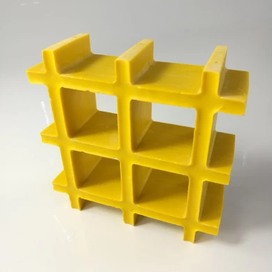 Rejilla de FRP de plástico reforzado con fibra de vidrio amarillo cóncavo de 25 mm de grosor