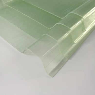 Feuille de toiture en plastique renforcée par fibre de verre de fibre de verre transparente enduite de gel