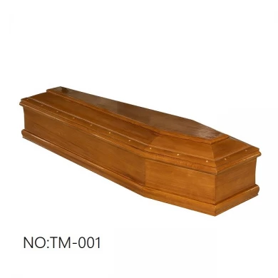 funeral supplies European  Spain Style Wood Coffin