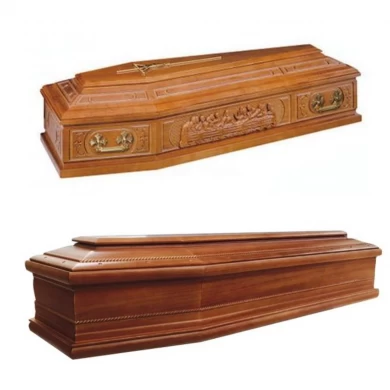 funeral supplies European  Spain Style Wood Coffin