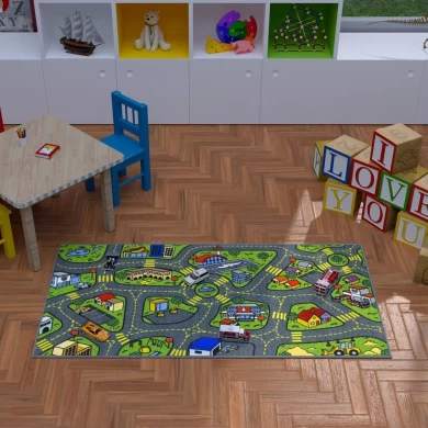 Educational City Map Kids Playtime Carpet