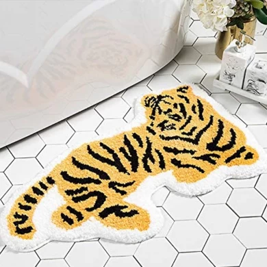 Tiger Shaped Rug Die Cut Carpets