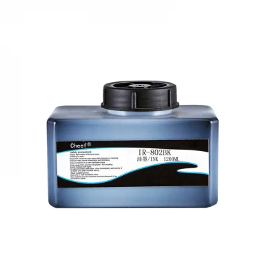 Inchiostro a stampa rapida a base di acetone IR-802BK Basso odore su HDPE BOPP LDPE per stampante a getto d'inchiostro Domino
