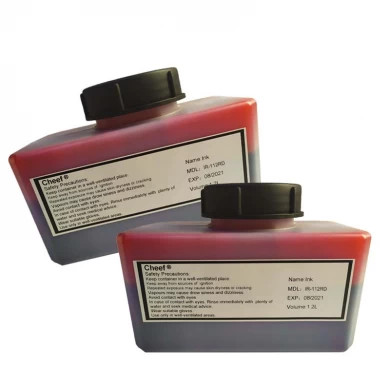 ドミノ用の赤インクを印刷するアルコール系インクIR-112RD